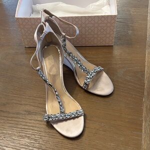Badgley Mischka Pink Heels with Silver Accents